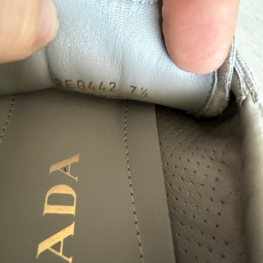 Prada Milano 2EG442 Men Grey Suede Fabric Low Top Sneakers Trainers Sz UK 7.5 - Picture 13 of 15